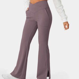 HALARA Women's Boot Cut Flare Pants in Mauve